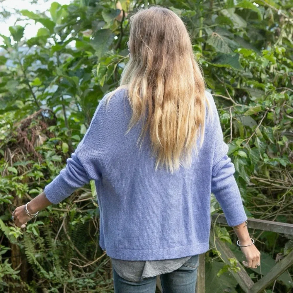 Wooden Ships Marina Slouchy Crew Knit Sweater‎ Blue Gentian XS/S